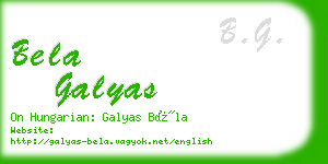 bela galyas business card